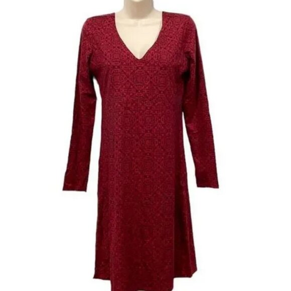 Kuhl Tahini Dress Deep Red Pullover Empire Waist New/ Sample - Picture 2 of 10